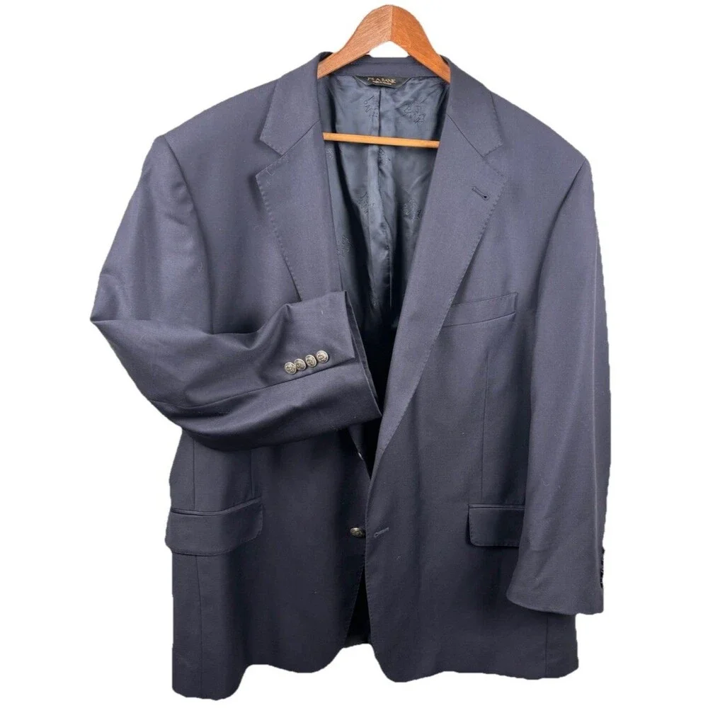 Jos A Bank Navy Blue Signature Gold 46S 100% Wool Blazer Sport Coat Jacket